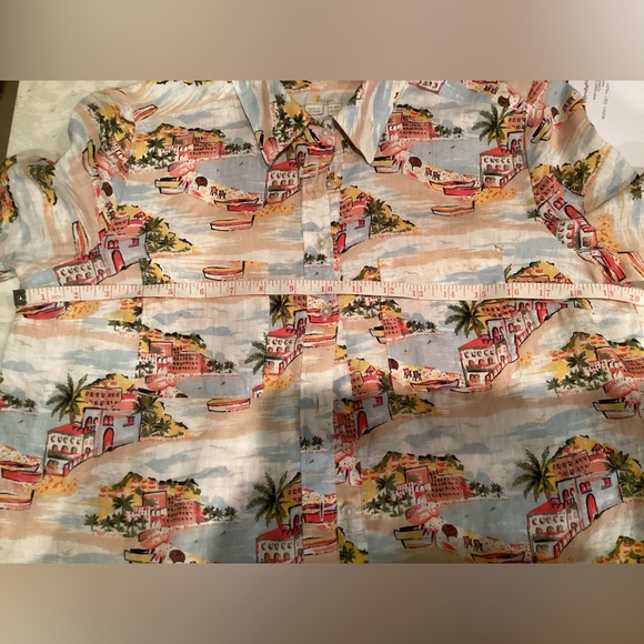 Boden Ivory Paradise Bay Linen Button Up Shirt 6P - Picture 4 of 4